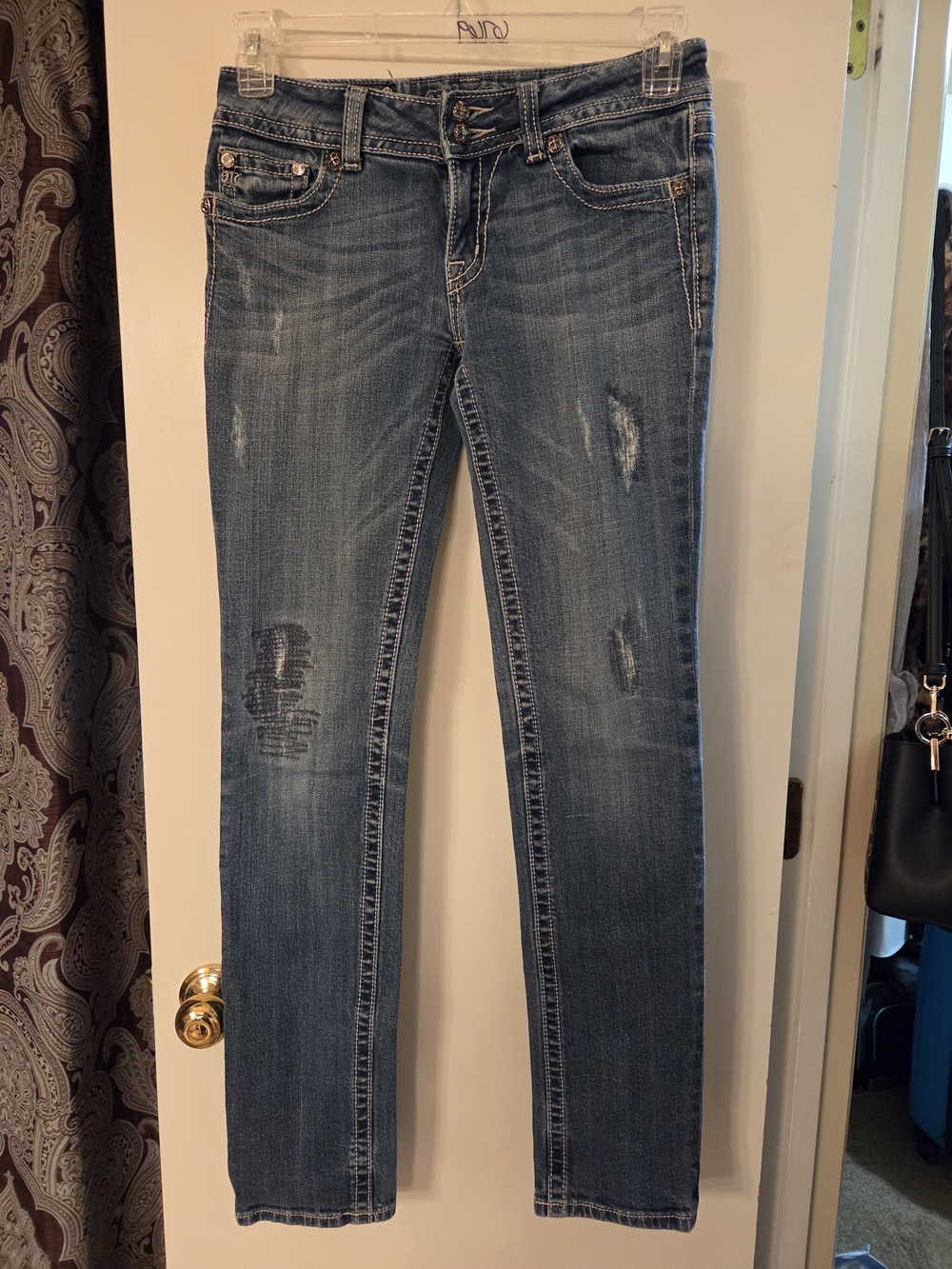 Miss Me SZ 29 Blue Distressed Skinny Jeans